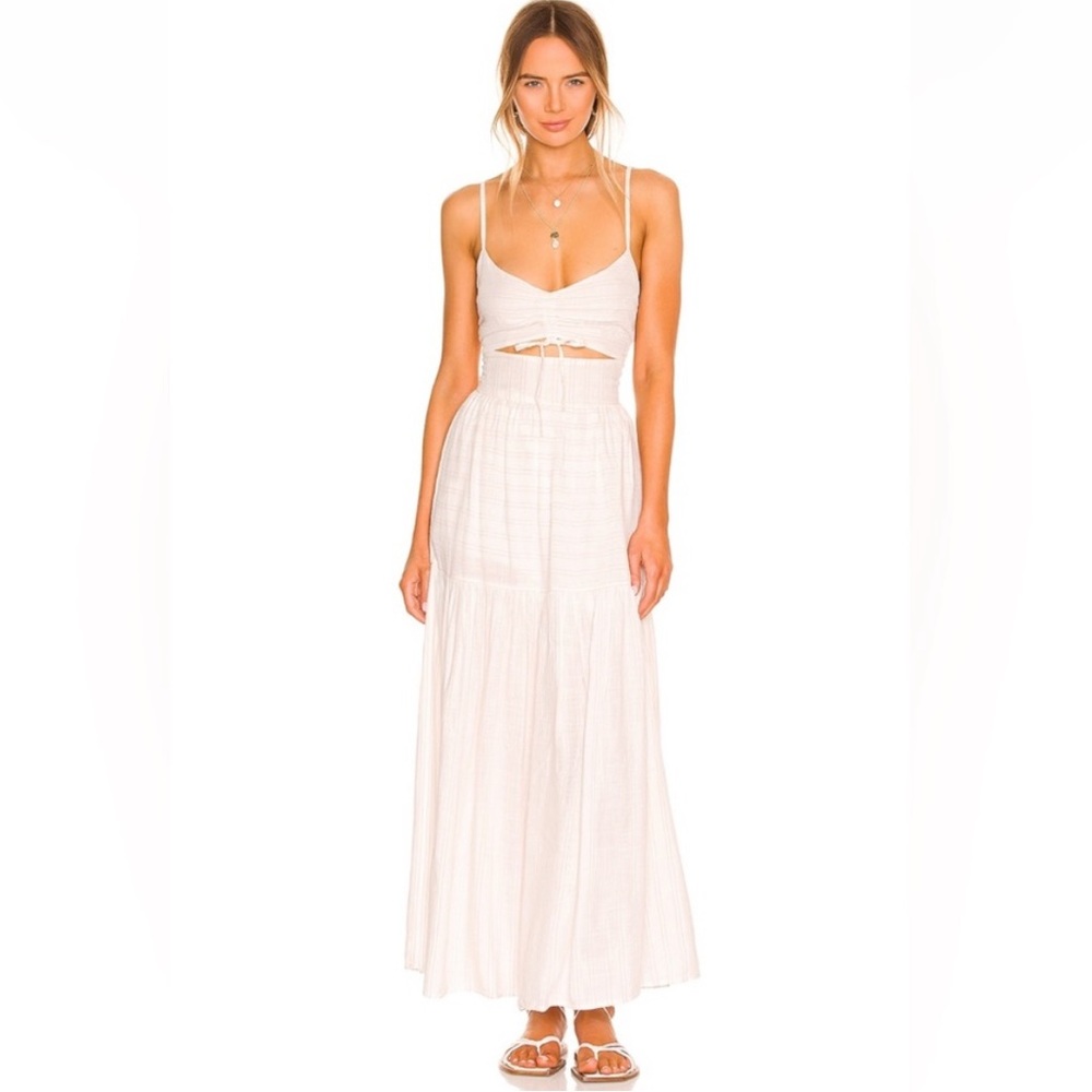 L*Space Revolve Zuri Cream Textured Cut Out Dress Boho SM
